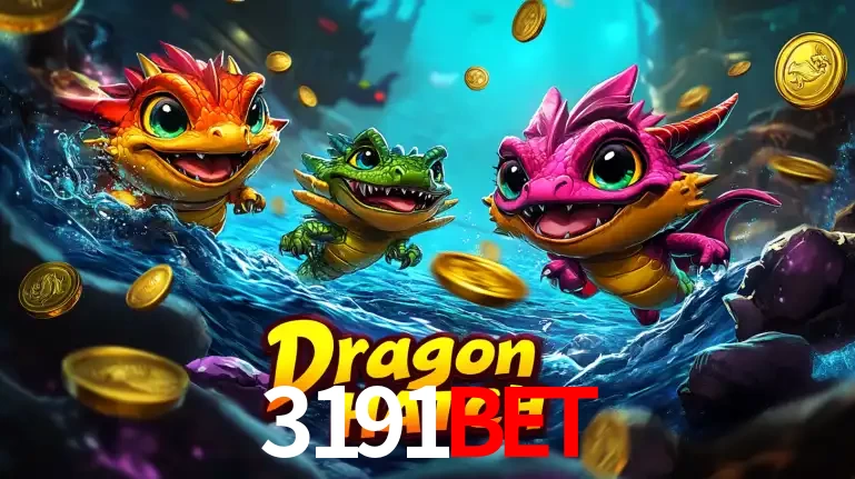 Arte promocional do jogo Dragon Hatch com três adoráveis dragões bebês nadando entre moedas de ouro, um dos slots mais divertidos para jogar no cassino 3191bet.