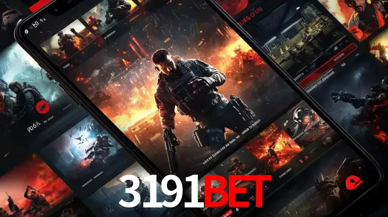 Tela de um celular exibindo uma galeria de jogos de tiro com temática militar, mostrando a variedade de e-sports disponíveis para apostas na plataforma de entretenimento 3191bet.