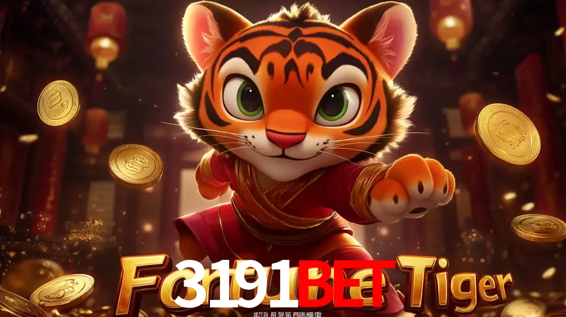 O carismático mascote do jogo de slot Fortune Tiger, um tigre fofo em pose de artes marciais, pronto para trazer sorte e multiplicadores de ganhos no cassino online 3191bet.