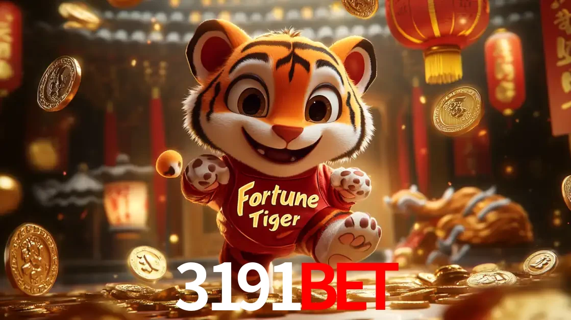 O alegre personagem do Fortune Tiger correndo sobre um caminho de moedas de ouro, simbolizando os grandes prêmios e a diversão do popular jogo de slot do 3191bet.