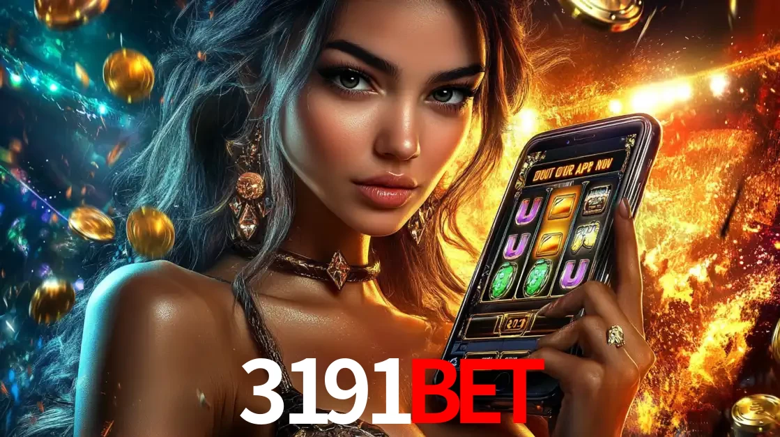 Mulher elegante mostrando um jogo de caça-níqueis em seu smartphone, destacando a experiência de cassino móvel oferecida pelo aplicativo 3191bet.